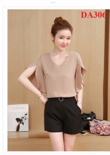 ÁO SƠ MI TAY LOE CỔ TIM