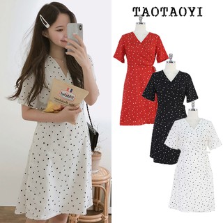 Váy chấm bi vạt chéo MORAN