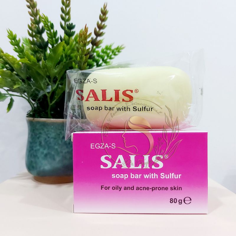 EGZA-S SALIS Soap bar 80g Xà phòng tắm giảm dầu, giảm mụn, dày sừng nang lông 80g