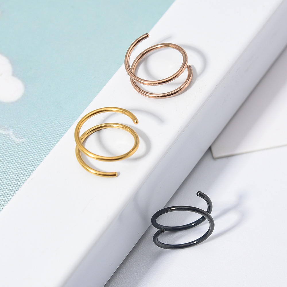 Khuyên Mũi Dạng Vòng Xoắn Ốc Bằng Thép Không Gỉ 8mm Thời Trang Dành Cho Nam Và Nữ