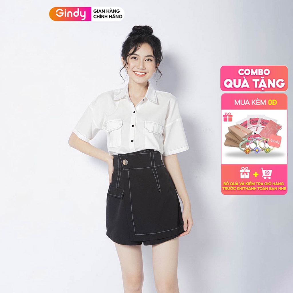 Quần giả váy ngắn GINDY chỉ nổi thời trang công sở, học sinh V20022