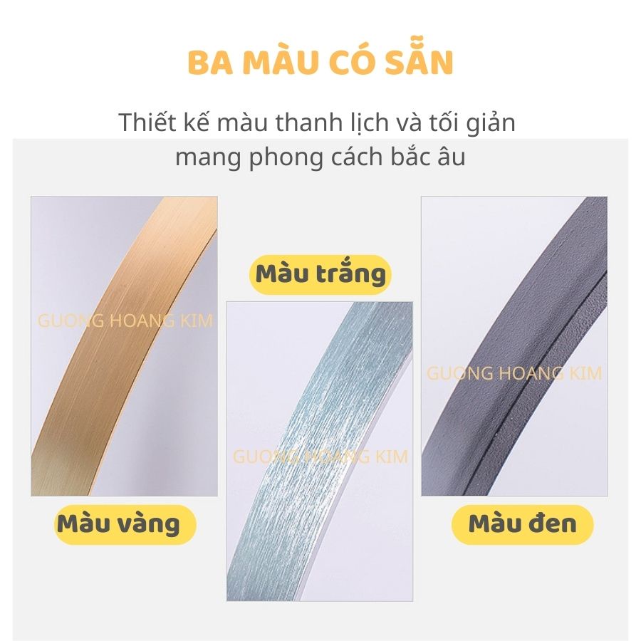 Gương soi nhà tắm ,Gương treo tường bàn trang điểm, gương tròn viền hợp kim nhôm xước đường kính 40cm tặng phụ kiện