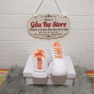 Giày Sneaker Nữ Viền Cam Siêu Hot
