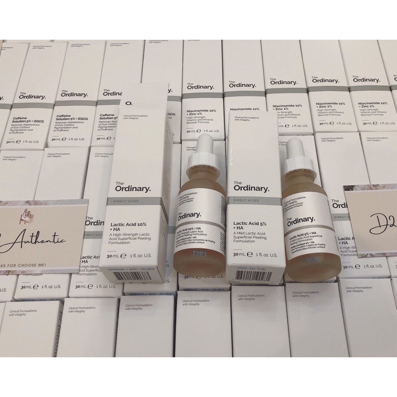 (Auth-Kèm Bill) Serum tẩy da chết hoá học - Lactic Acid 5% + HA và Latic Acid 10% + HA – The Ordinary