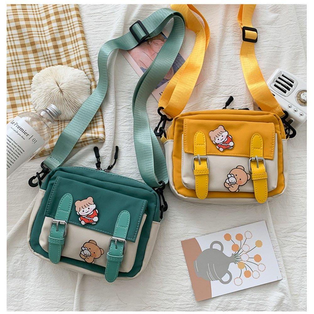 WONDER Túi Đeo Chéo Vải Canvas Kiểu Hàn Quốc Dễ Thương Cho Bạn Gái