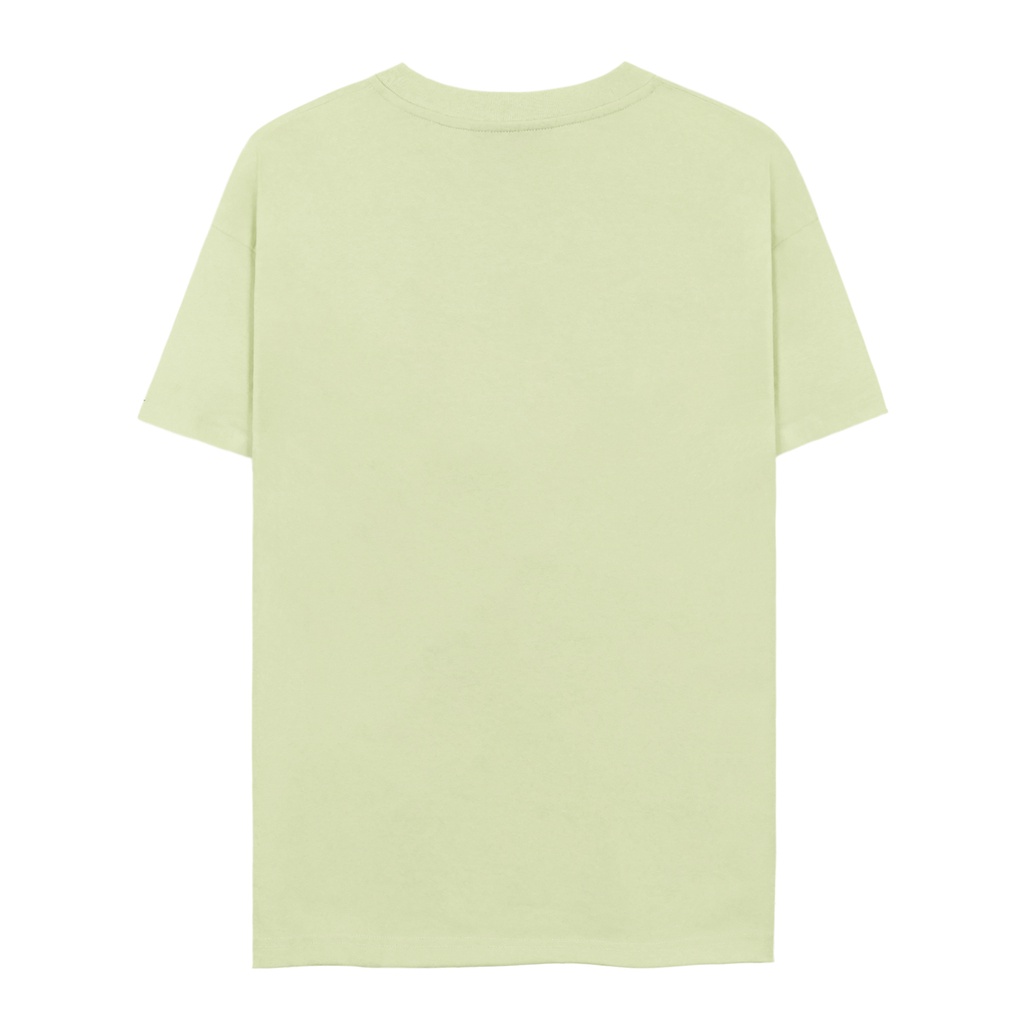 Áo Thun Champion Màu Xanh Bơ Thêu Chữ Màu Nâu Ở Giữa Chất Liệu 100% Cotton Thoáng Mát Form Rộng Thoải Mái