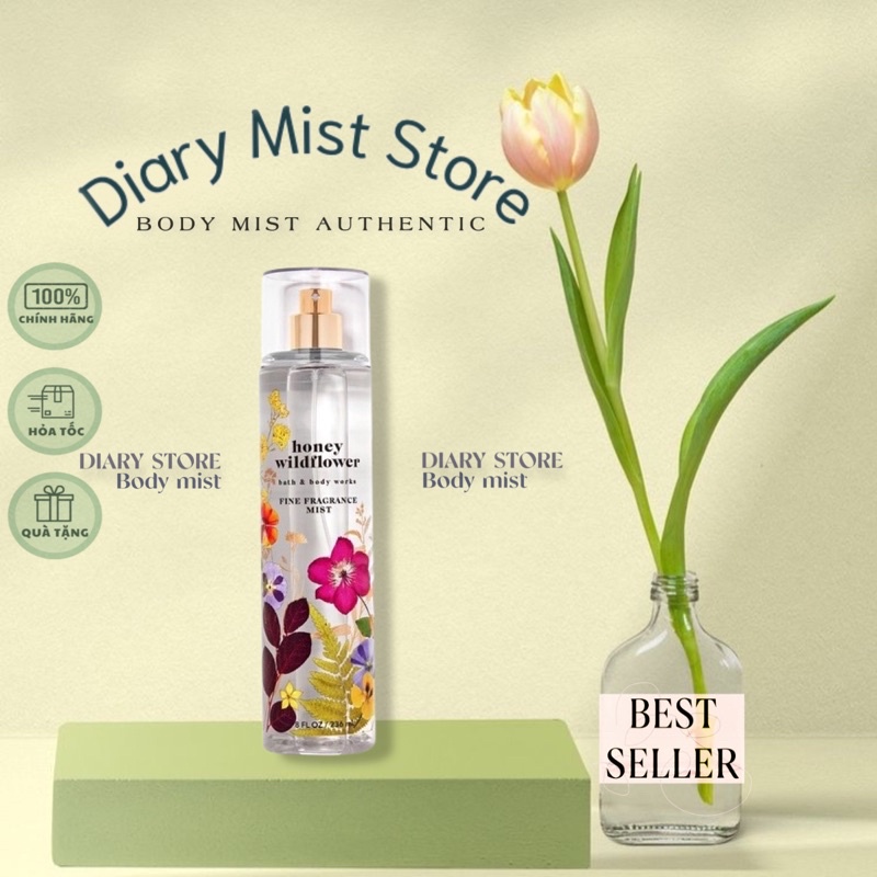 ?????????.????? Xịt Thơm Toàn Thân Bath & Body Works Honey Wildflower