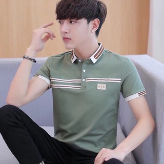 Áo thun nam cổ bẻ tay ngắn thanh lịch mẫu mới 4 màu