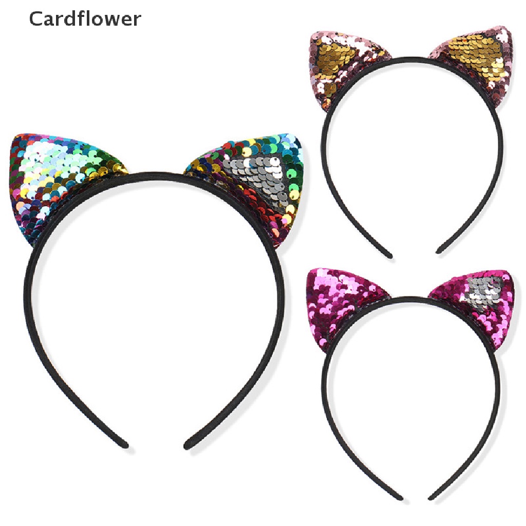 Băng Đô Tai Mèo Đính Kim Sa Lấp Lánh