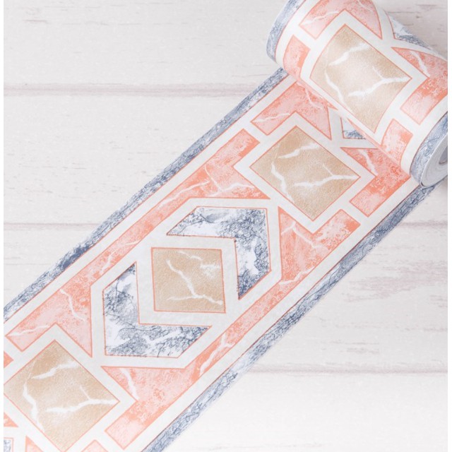 Cuộn 10m dán viền tường ô hồng keo sẵn (10m dài x 10cm cao)