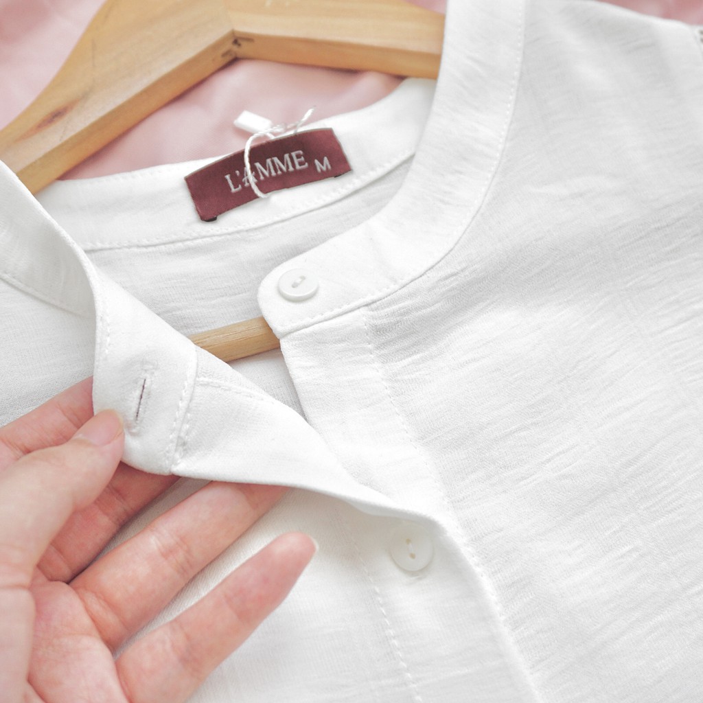 Áo bầu aiko shirt chất vải đũi phối ren,lịch sự thoáng mát - ảnh sản phẩm 7