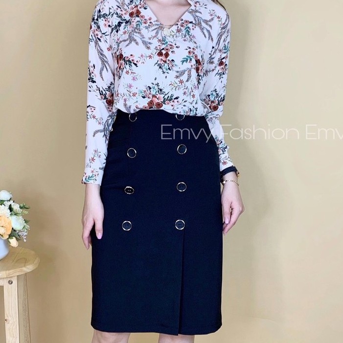 Chân váy tuyết mưa công sở có đính cúc Emvy - Cv4 | BigBuy360 - bigbuy360.vn