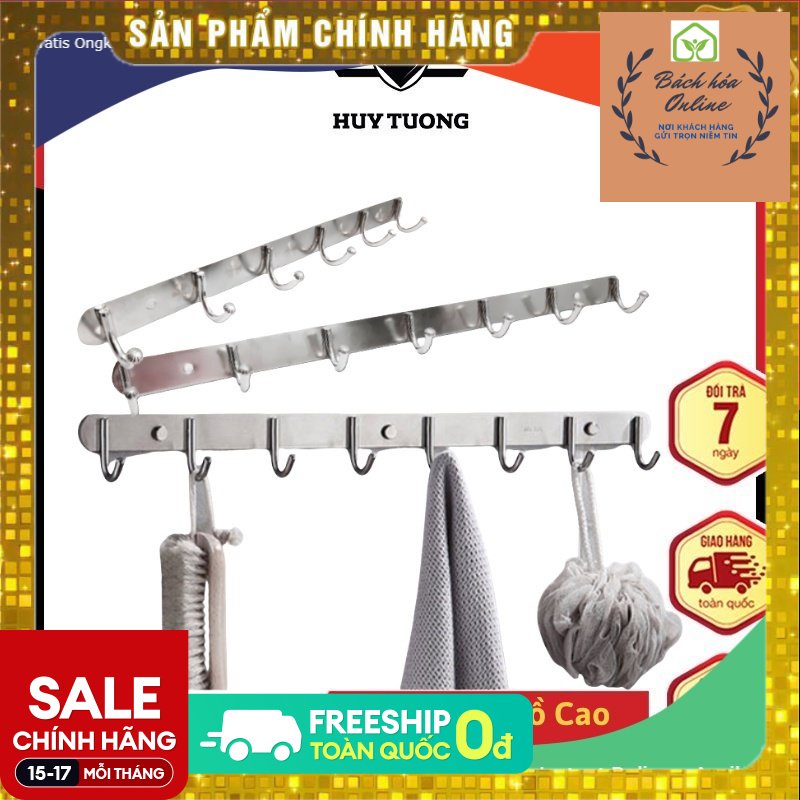 Móc treo tường, móc gắn tường treo quần áo inox từ 6 đến 10 mấu  - Lep Store