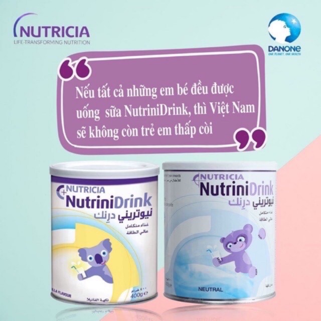 {Hà Nam}(Mua 2 tặng 1) Sữa bột Nutrinidrink cao năng lượng hộp 400gram date 2021