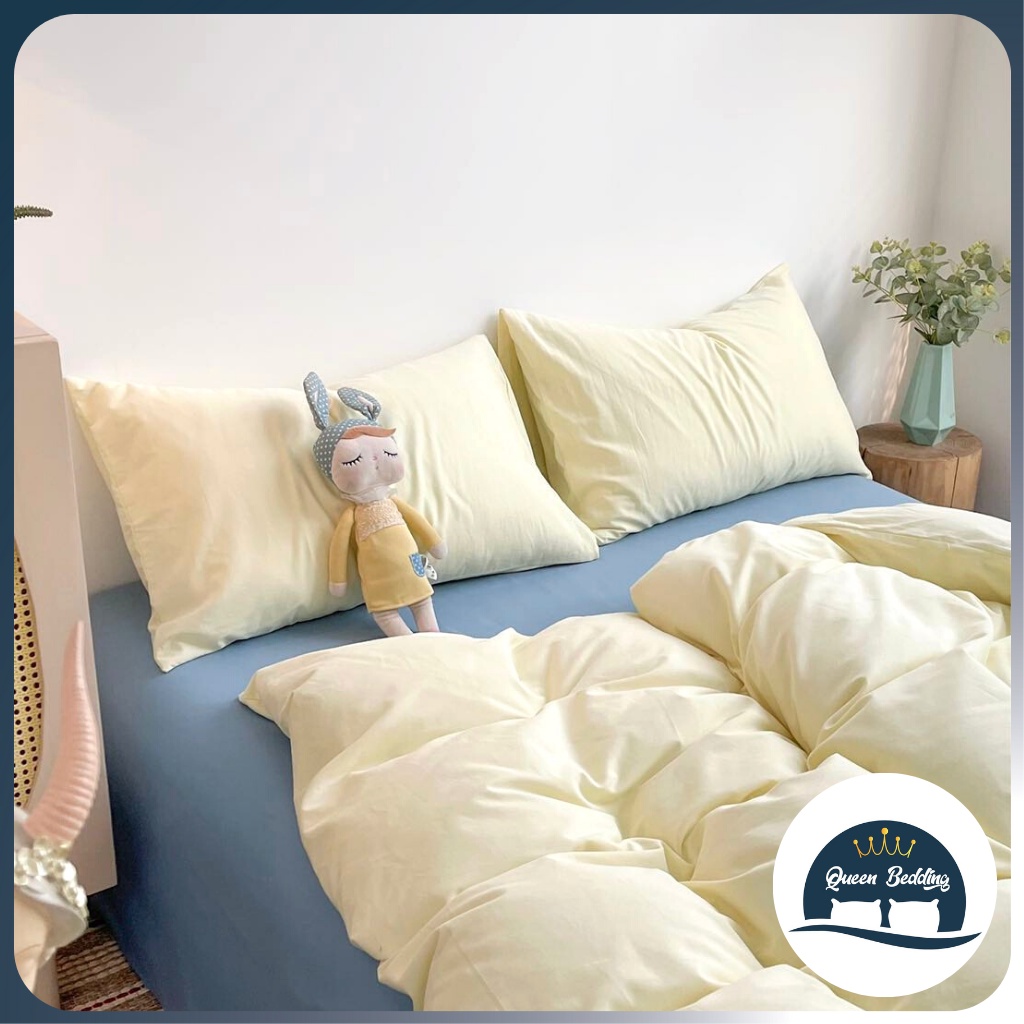 Bộ Chăn ga Gối Cotton Tici 2021 Thiết Kế Phong Cách Basic, Chất Liệu Cao Cấp Thoải Mái - Set 4 Món Đủ Size