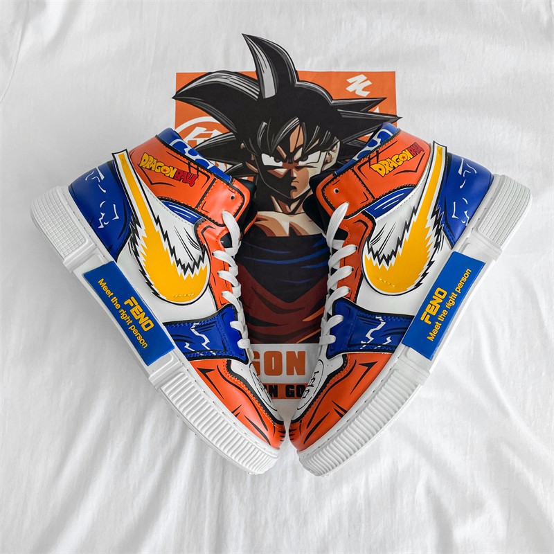 hc] Giày Sneaker Cổ Cao Thoải Mái Thiết Kế Hình Anime Dragon Ball Son Goku  Thời