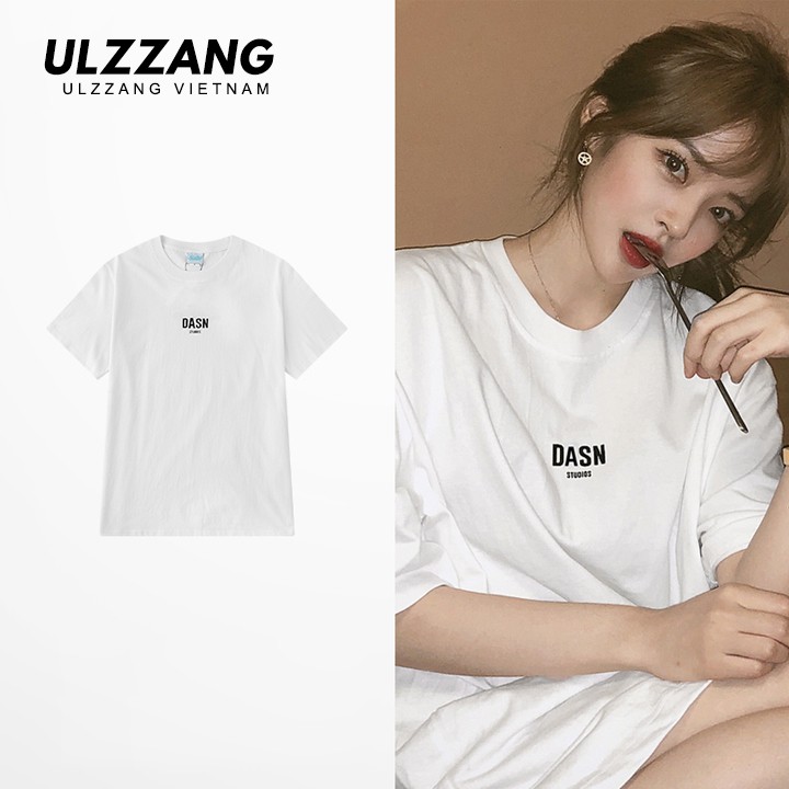 Áo thun tay lỡ ULZZANG cotton dáng unisex form rộng in chữ dasn | BigBuy360 - bigbuy360.vn