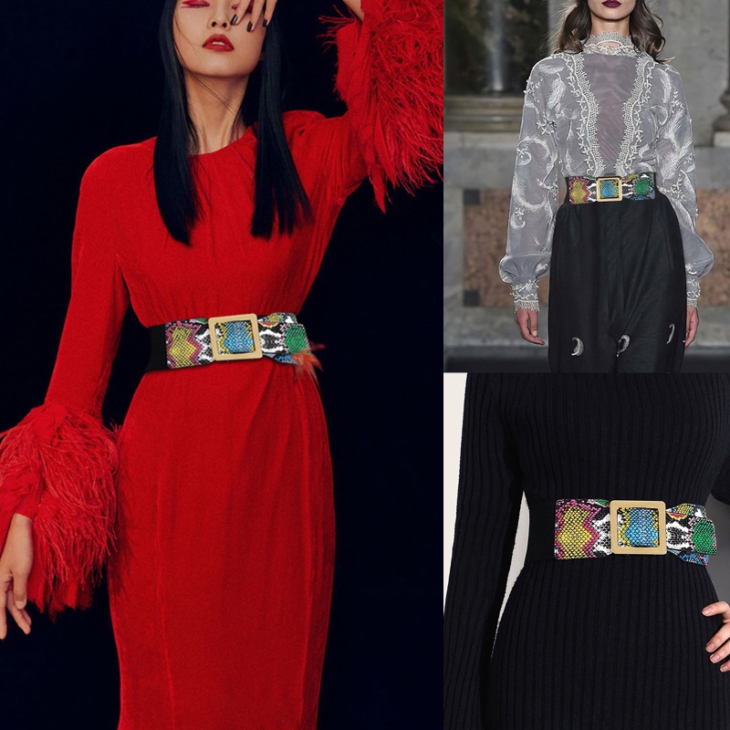 Thắt Lưng Giả Da Họa Tiết Da Rắn Sáng Tạo Dành Cho Nữ