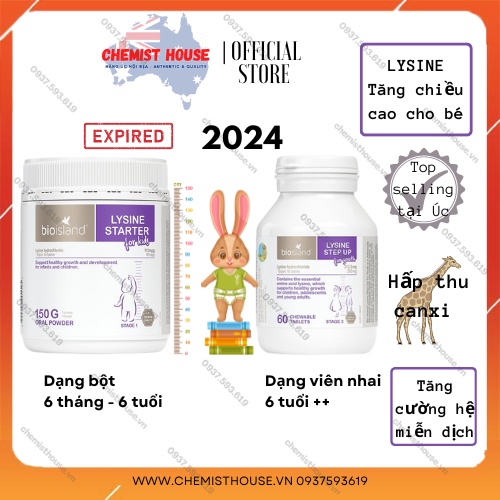 [Hàng Chuẩn ÚC] Bio Island Lysine tăng chiều cao tự nhiên cho bé từ 7 tháng đến 24 tuổi