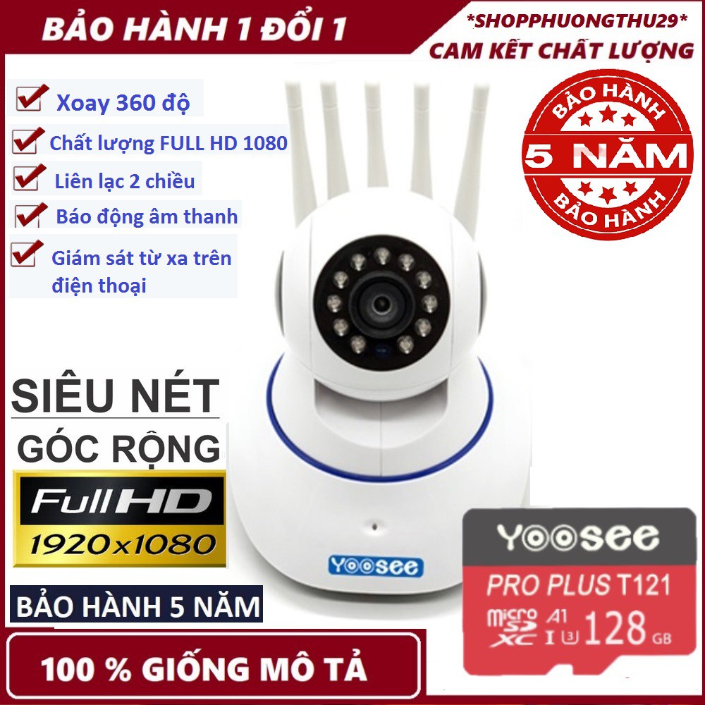 Camera   IP WIFI 5 Râu Yoosee 2.0 Mpx - Tiếng Việt - Chính hãng Yoosee-Bảo hành 5 năm