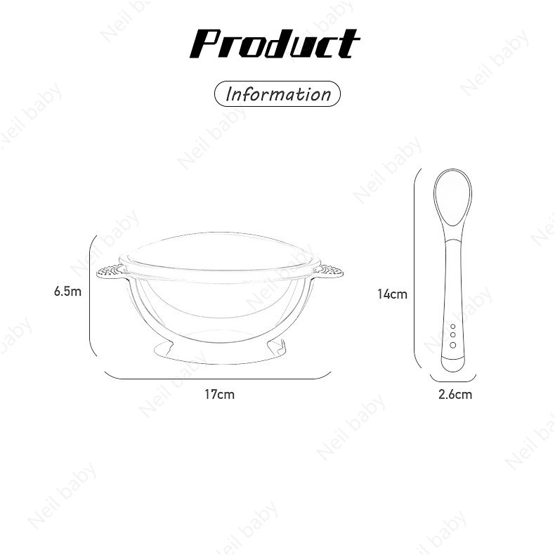 Bát Ăn Dặm 3 Trong 1 Bằng Silicone Cách Nhiệt Kèm Muỗng Tiện Dụng Cho Bé Sơ Sinh
