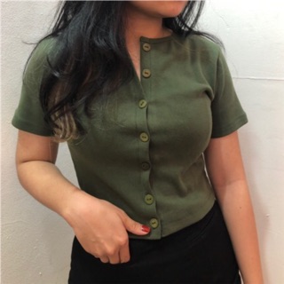 Áo Button Croptop