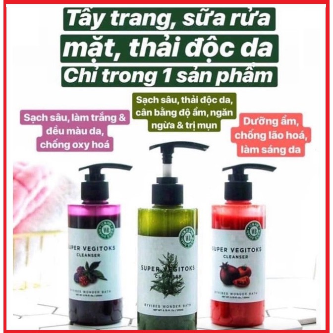 Sữa Rửa Mặt Rau Củ Thải Độc Super Vegitoks Cleanser Wonder Bath Full size - 300 ml Chính Hãng | BigBuy360 - bigbuy360.vn