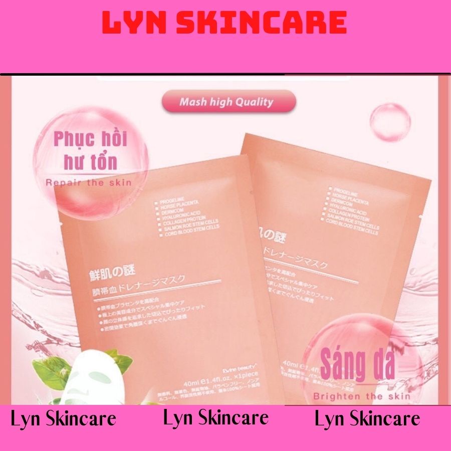 Mặt nạ nhau thai cừu cuống rốn tế bào gốc Nhật Bản Rwine Beauty dưỡng da, cung cấp độ ẩm, tái tạo collagen