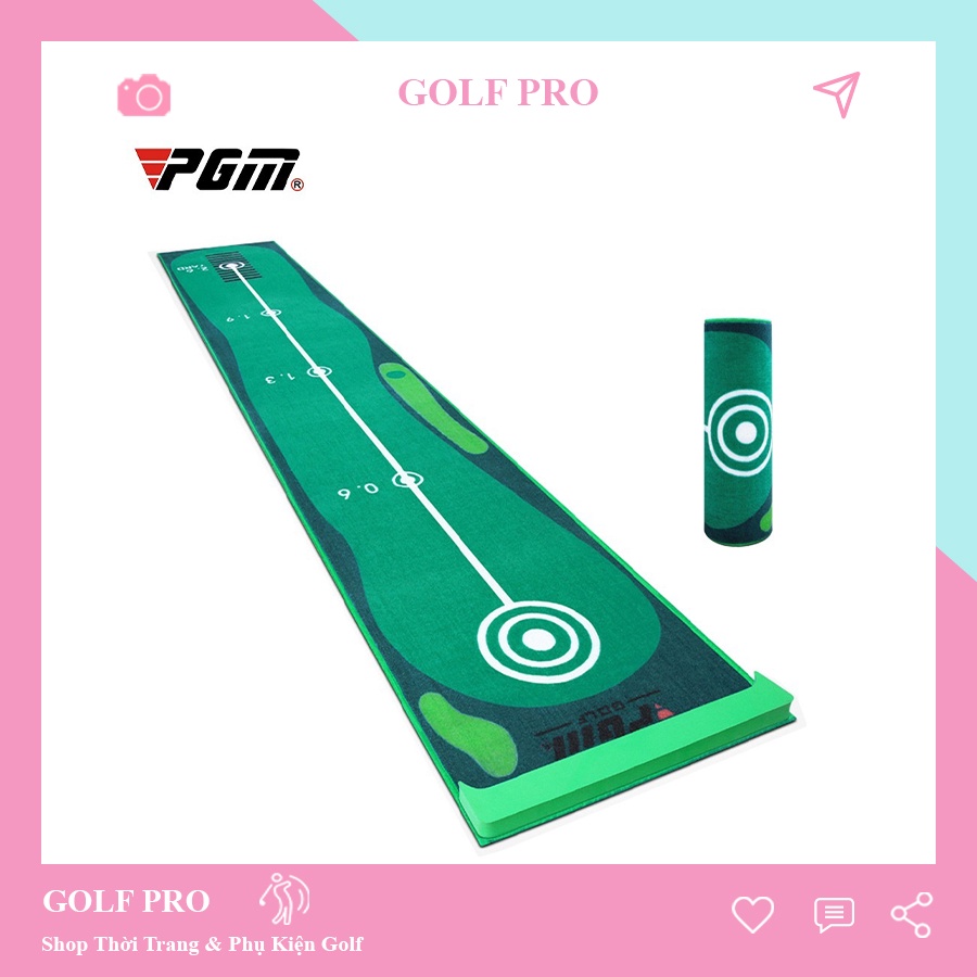 Thảm tập đánh golf Putting Mat PGM trong nhà di động chất liệu thảm nhung mềm mịn bền đẹp cao cấp TT007