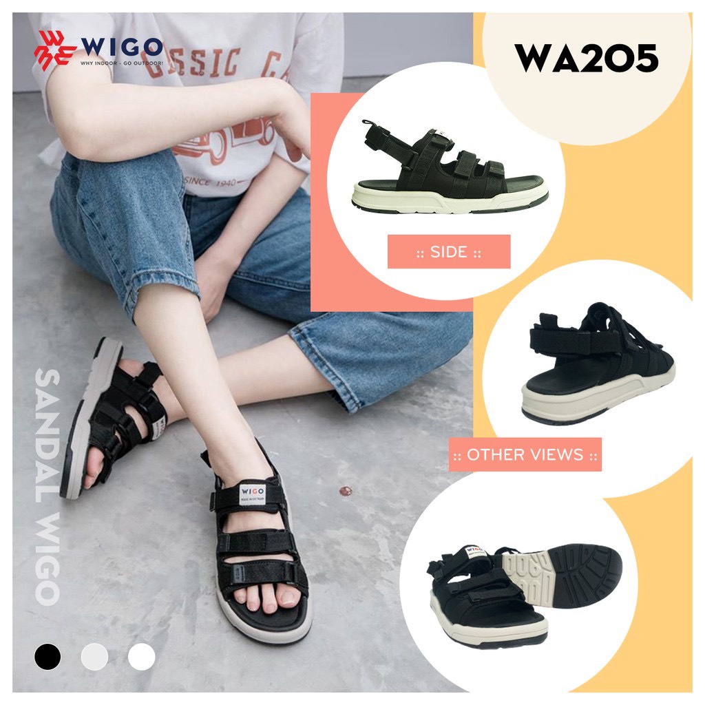 Giày Sandals Unisex HuuCuong & wigo 3 quai - TH19