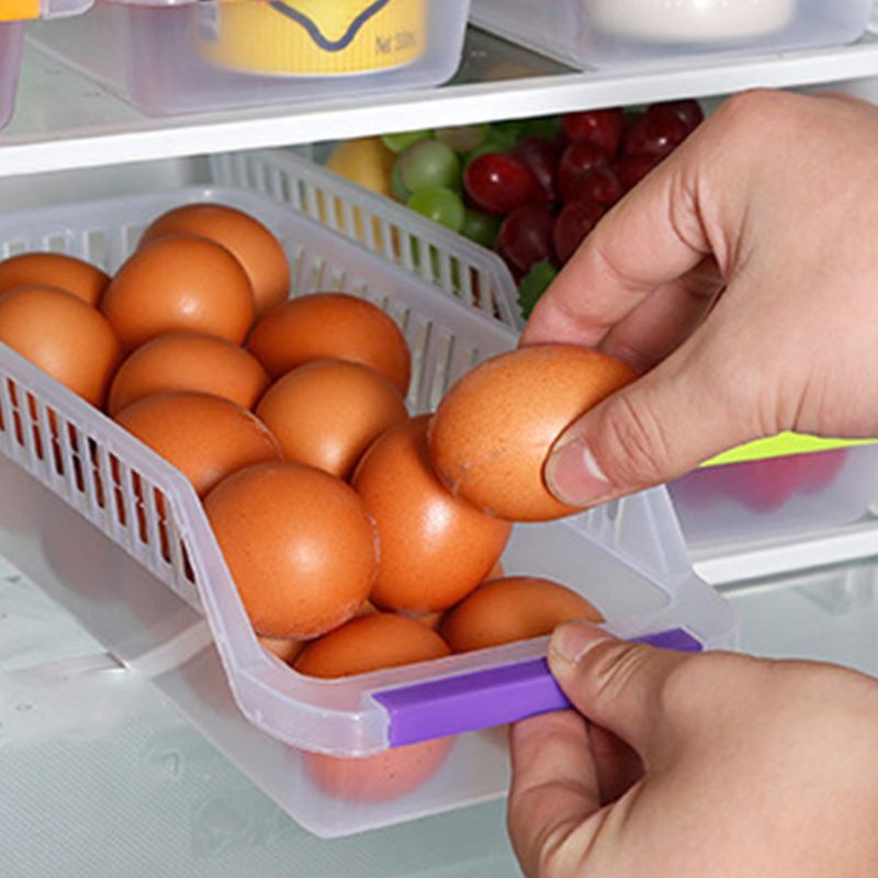 Khay Đựng Thực Phẩm Để Tủ Lạnh Tiết Kiệm Không Gian Giá Đỡ