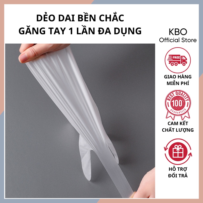 Hộp 100 găng tay Victoria Bay chất liệu TPE, Bao tay cao su rửa bát làm bếp vệ sinh siêu dai không mùi, KBO Shop KBO010