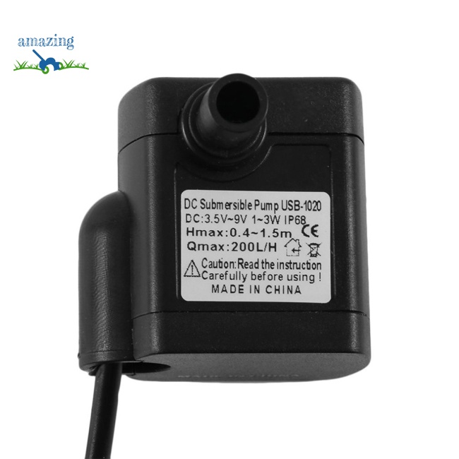 Máy Bơm Nước Chìm Mini 3W USB-1020 DC3.5V-9V Cho Bể Cá