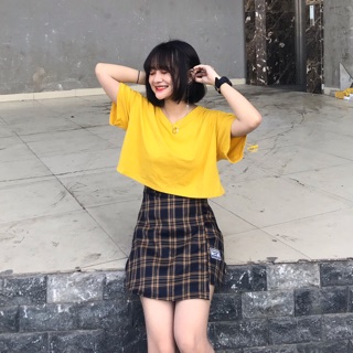 Chân váy caro vàng xinh