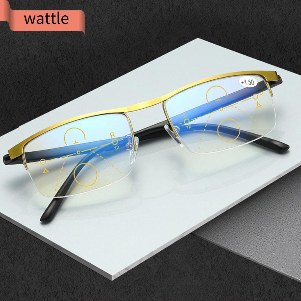 WATTLE Anti-fatigue Anti Blue Light Reading Glasses Radiation Protection Multifocal Bifocal Eyewear Progressive Presbyopic Eyeglasses Anti-UV Men Women Fashion Anti-blue...