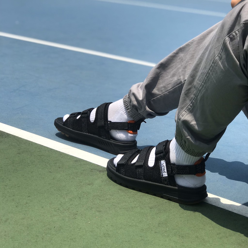 Sandal Nam Letas Phản Quang D1003 Đen Đen