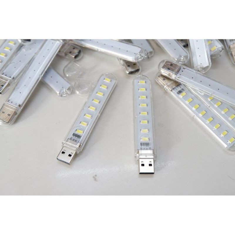 Đèn Led Cổng USB 8 Bóng Siêu Sáng- Trong Suốt