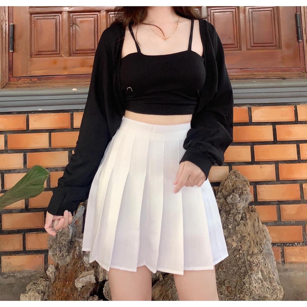 SET VÁY TENNIS + ÁO 2 DÂY + KHOÁC CÁNH DƠI