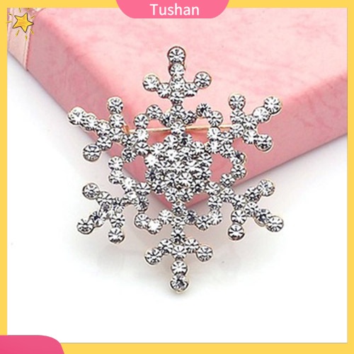 Ghim Cài Áo Hình Bông Tuyết Đính Đá Nhân Tạo Thời Trang Cho Nữ