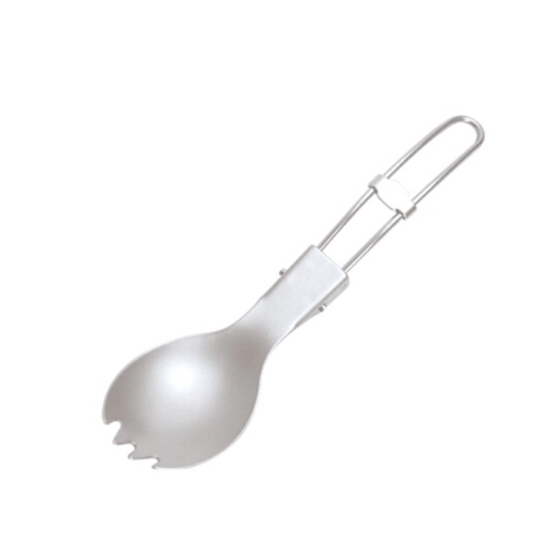 1 Muỗng Nĩa Bằng Thép Không Gỉ Có Thể Gấp Gọn Tiện Dụng Mang Theo Du Lịch Cắm Trại