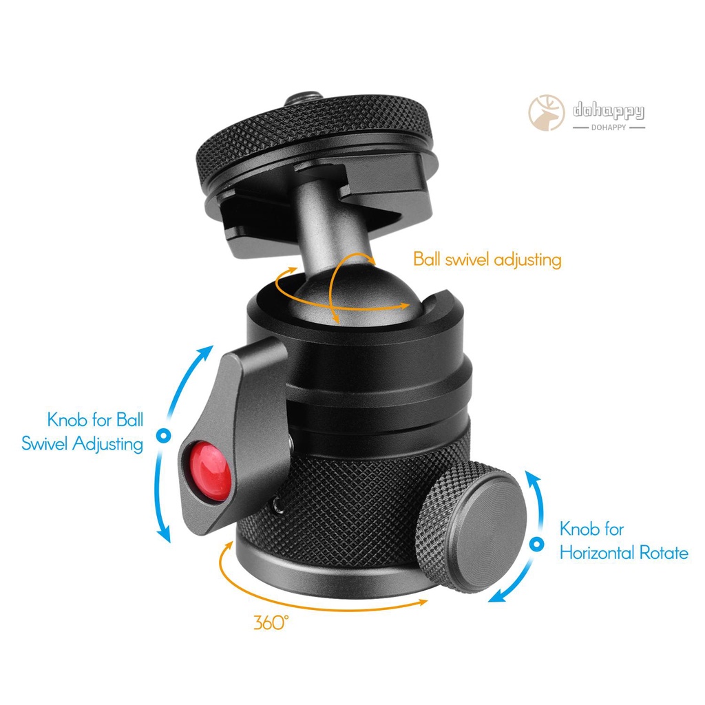 Andoer Giá Đỡ Ba Chân Mini 2 Trong 1 Đầu Bi Với Ốc Vít 1 / 4 Xoay 360 Độ Bằng Hợp Kim Nhôm Cho Máy Ảnh Tốc Độc Đáo | BigBuy360 - bigbuy360.vn