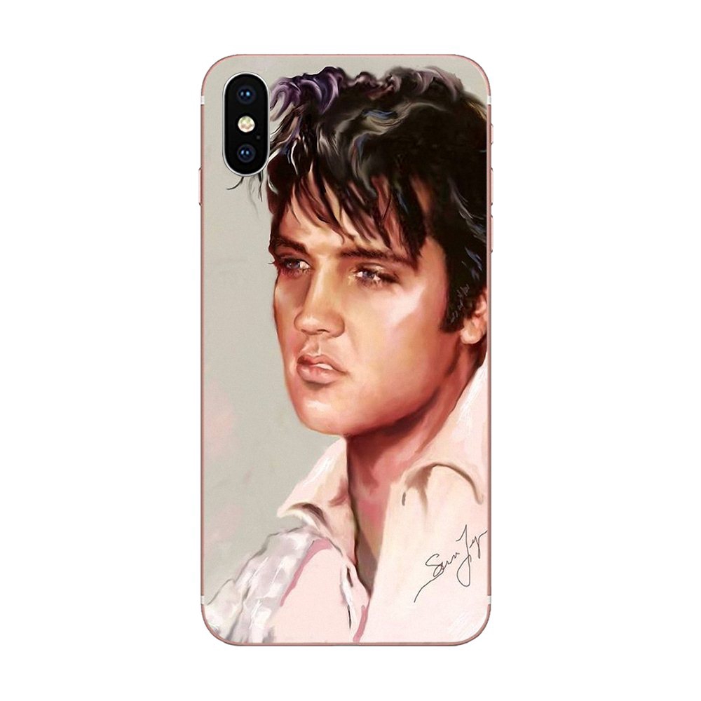 Ốp Điện Thoại Silicon Tpu Mềm Trong Suốt In Hình The King Of Rock Roll Elvis Presley Cho Iphone 11 Pro X Xs Max Xr 4 4s 5 5c 5s Se Se2 6 6s 7 8 Plus