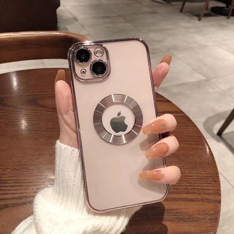 Ốp Điện Thoại Trong Suốt Mạ Viền Sang Trọng Bảo Vệ Camera Cho iPhone 13 11 Pro Max 12 13 Pro Max Xs 7 8Plus