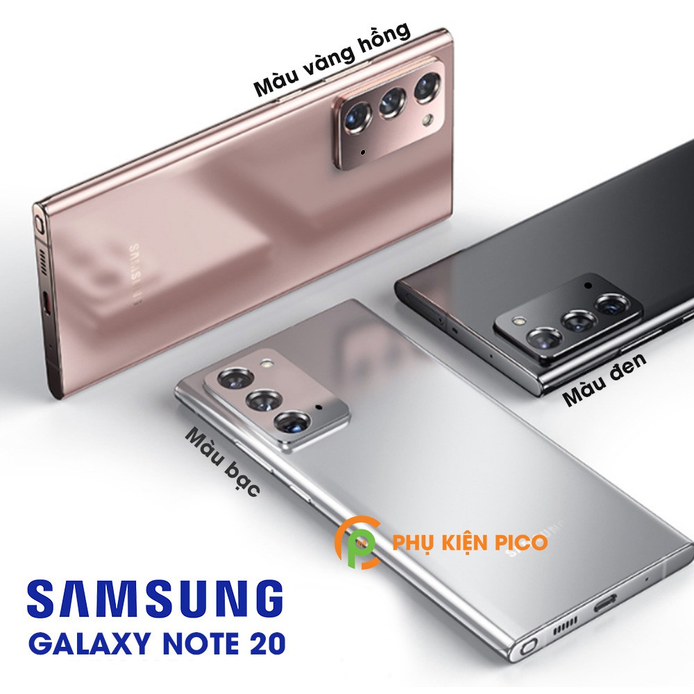 Dán camera Samsung Galaxy Note 20 khung kim loại bảo vệ an toàn camera sau 3 màu đen, bạc, vàng hồng