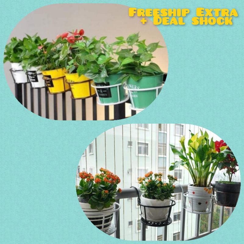 Giỏ treo chậu hoa ban công Nhựa PP Cao Cấp Song Tâm Chống Rỉ Bung Mối Hàn
