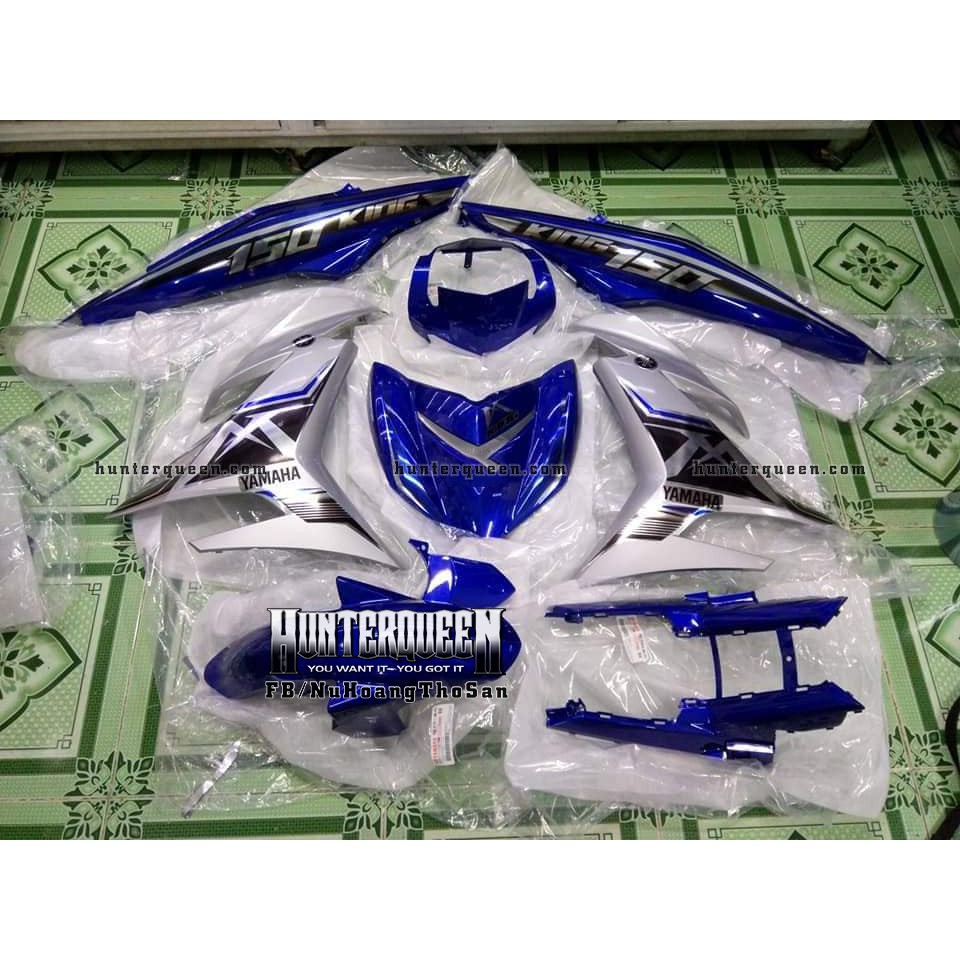 Tem Exciter 150, MX nhọn. Xe bạc - xanh GP. Chất liệu crom. Chỉnh sửa theo yêu cầu. Sắc nét, bền màu, chống nước