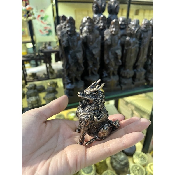 LƯ HƯƠNG ĐỐT TRẦM BẰNG ĐỒNG CỠ BÉ HÌNH KỲ LÂN