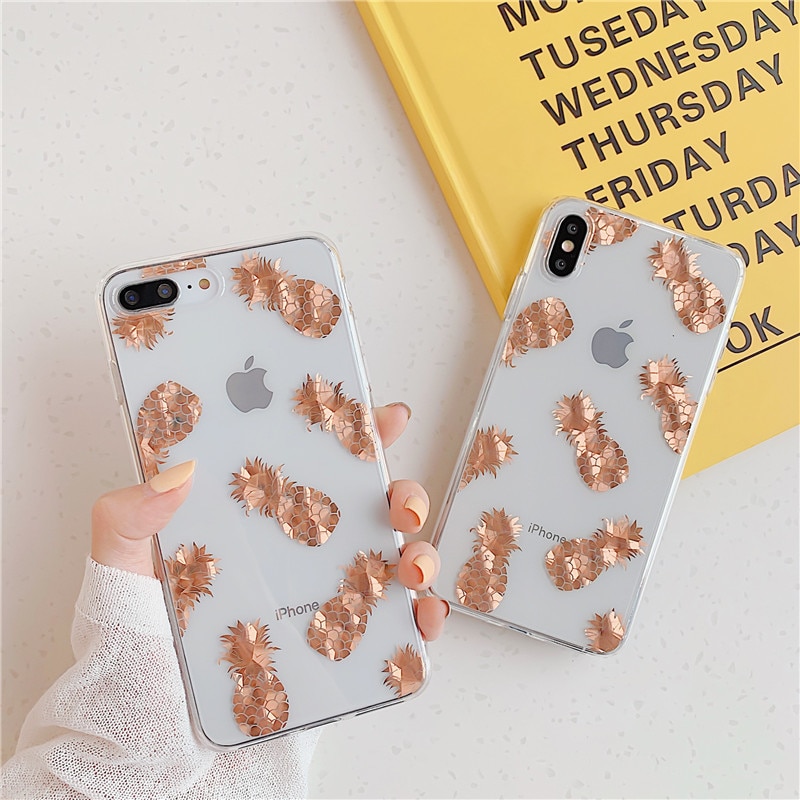 [COD] iPhone 12 Pro Max 11 Pro Max 6 6S 7 8 Plus X XS XR 3D Printed Gold Leaf ins Hot Style Luxury Soft Jelly Phone Case Cover