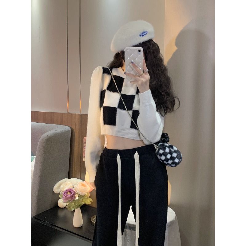 Áo sweater tay dài dáng rộng thiết kế mới thời trang phong cách Hàn Quốc cho nữ