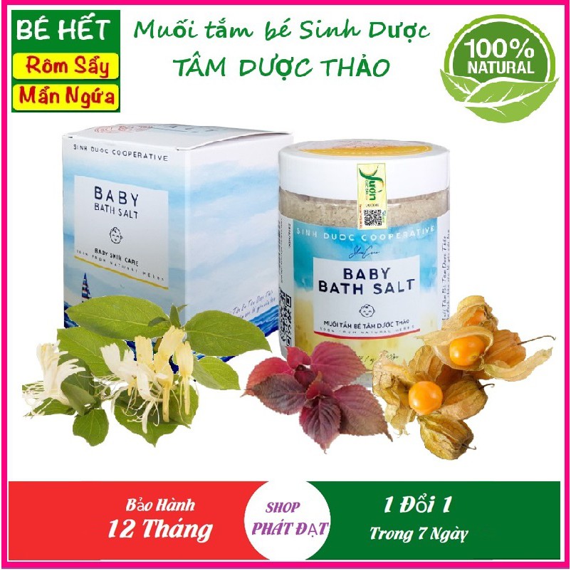 Muối tắm thảo dược cho trẻ sơ sinh, Muối Tắm Bé Sinh Dược  400G  Tránh RÔM SẨY, CỨT TRÂU, HĂM DA, MỒ HÔI TRỘM Cho Bé